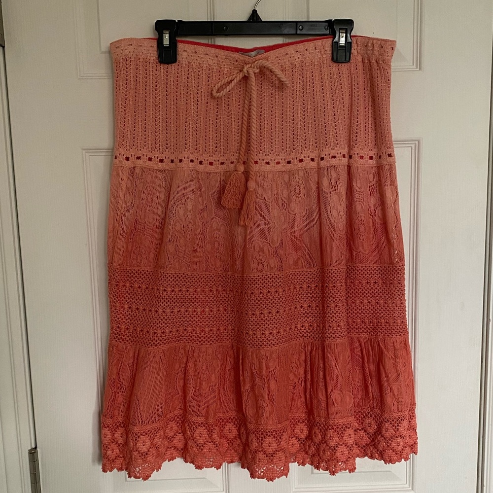Orange crochet skirt